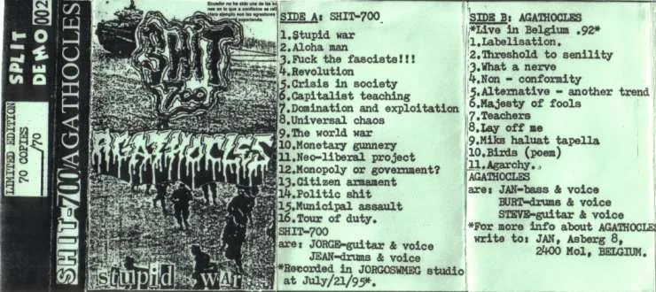 Agathocles - Stupid War Album Cover Artwork