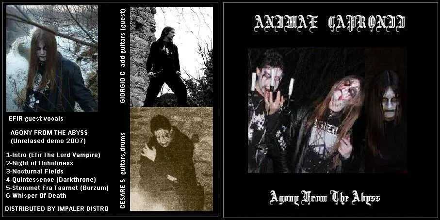 Animae Capronii - Agony from the Abyss (Unreleased Demo 2007) Album Cover