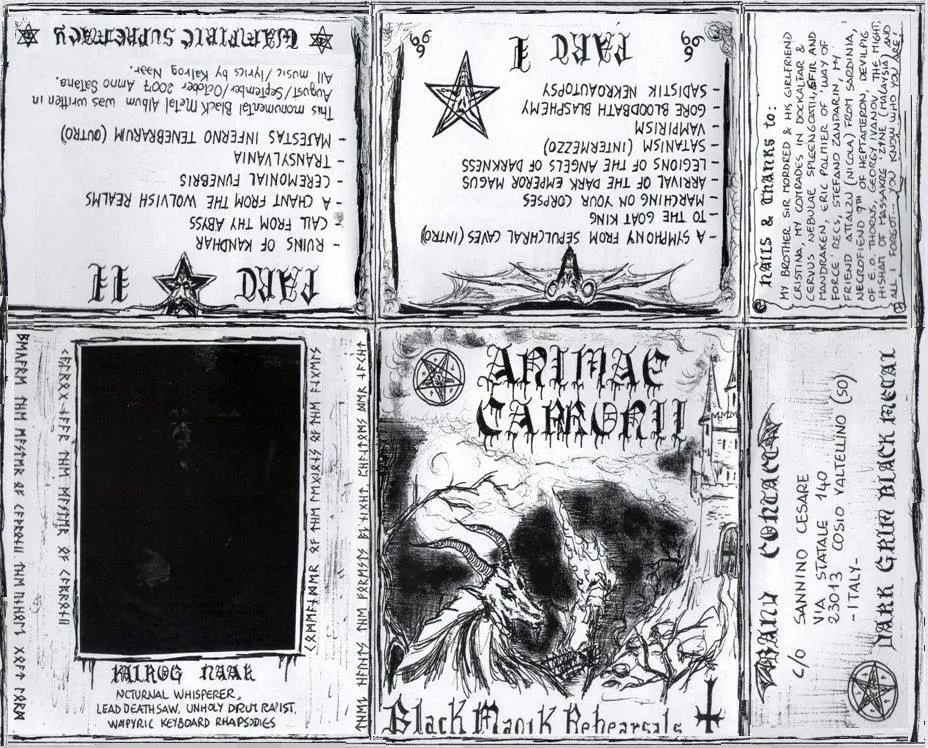 Animae Capronii - Black Magik Rehearsals Album Cover Artwork