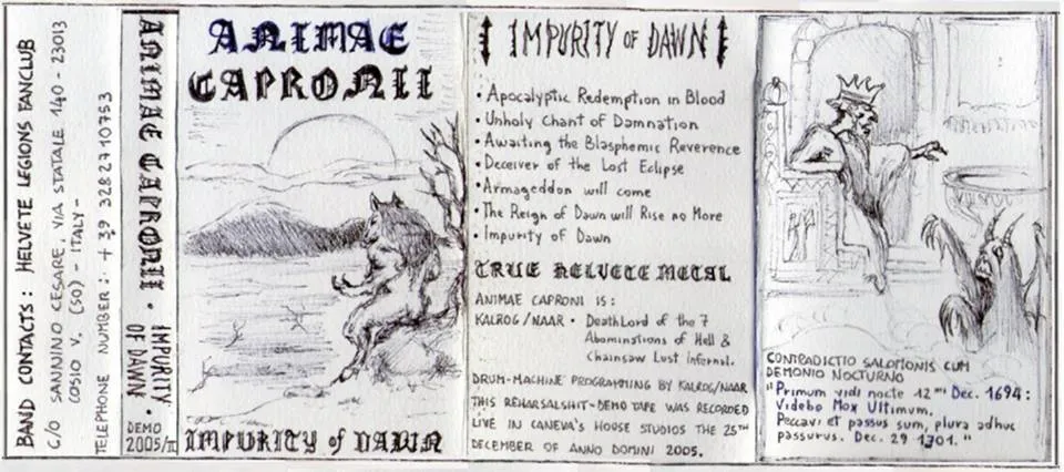 Animae Capronii - Impurity of Dawn Album Cover Artwork