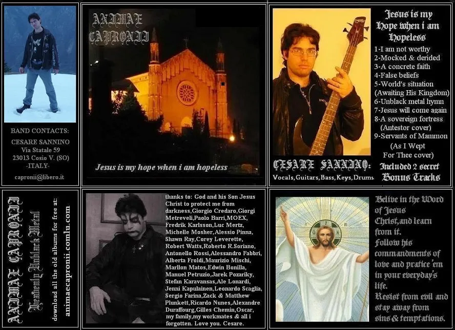 Animae Capronii - Jesus Is My Hope When I Am Hopeless Album Cover