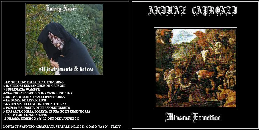 Animae Capronii - Miasma ermetico Album Cover Artwork