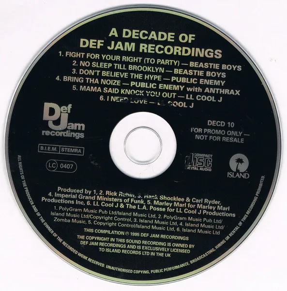 Anthrax - A Decade of Def Jam Recordings Album Cover Artwork
