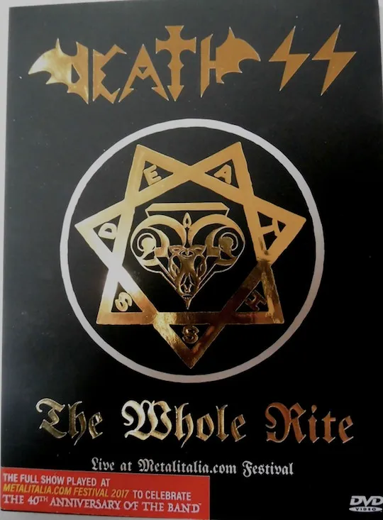 Death SS - The Whole Rite - Live at Metalitalia.com Festival Album Cover Artwork