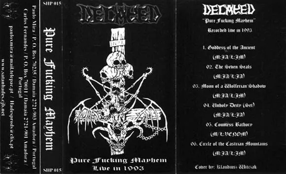 Pure Fucking Mayhem - Live in 1993 Album Cover