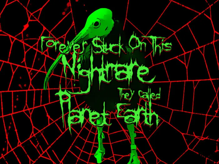 Forever Stuck on This Nightmare They Called Planet Earth - The Evil Spiderweb Album Cover Artwork