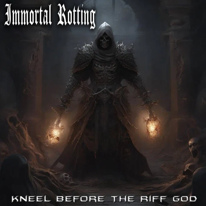 Immortal Rotting - Kneel Before the Riff God Album Cover Artwork